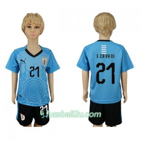Günstige Fußballtrikots Uruguay E.Cavani 21 Kinder Heimtrikot WM 2018